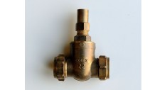 Brass gate valve compression ends lockshield